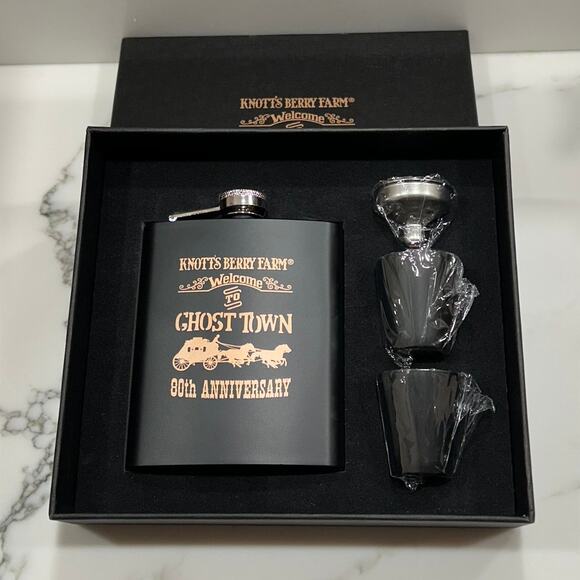 Knott's Berry Farm Other - Knott’s Berry Farm Ghost Town 80th Anniversary Flask Set – New in Box